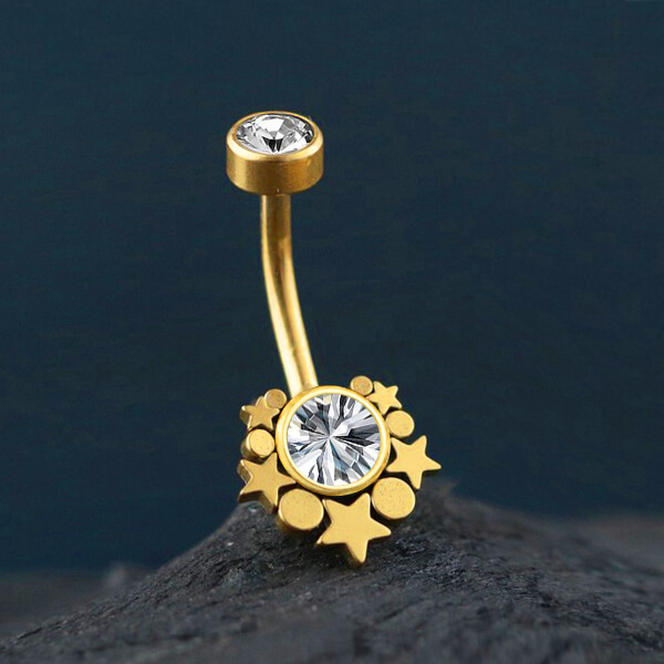 steel navel bar,body piercing jewelry,steel jewelry,cluster piercing,steel banana bar