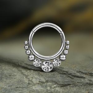 Steel Piercing Hinged Segment Rings XH 135X CZ