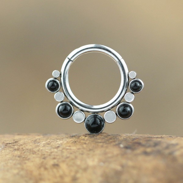 steel body jewelry,hinged steel segment ring,septum piercing,tragus piercing,rook piercing