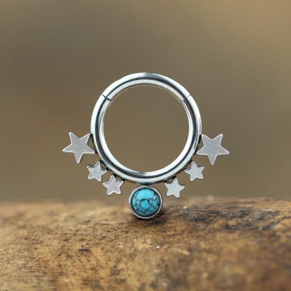 steel body jewelry,hinged steel segment ring,septum piercing,snug piercing,daith piercing
